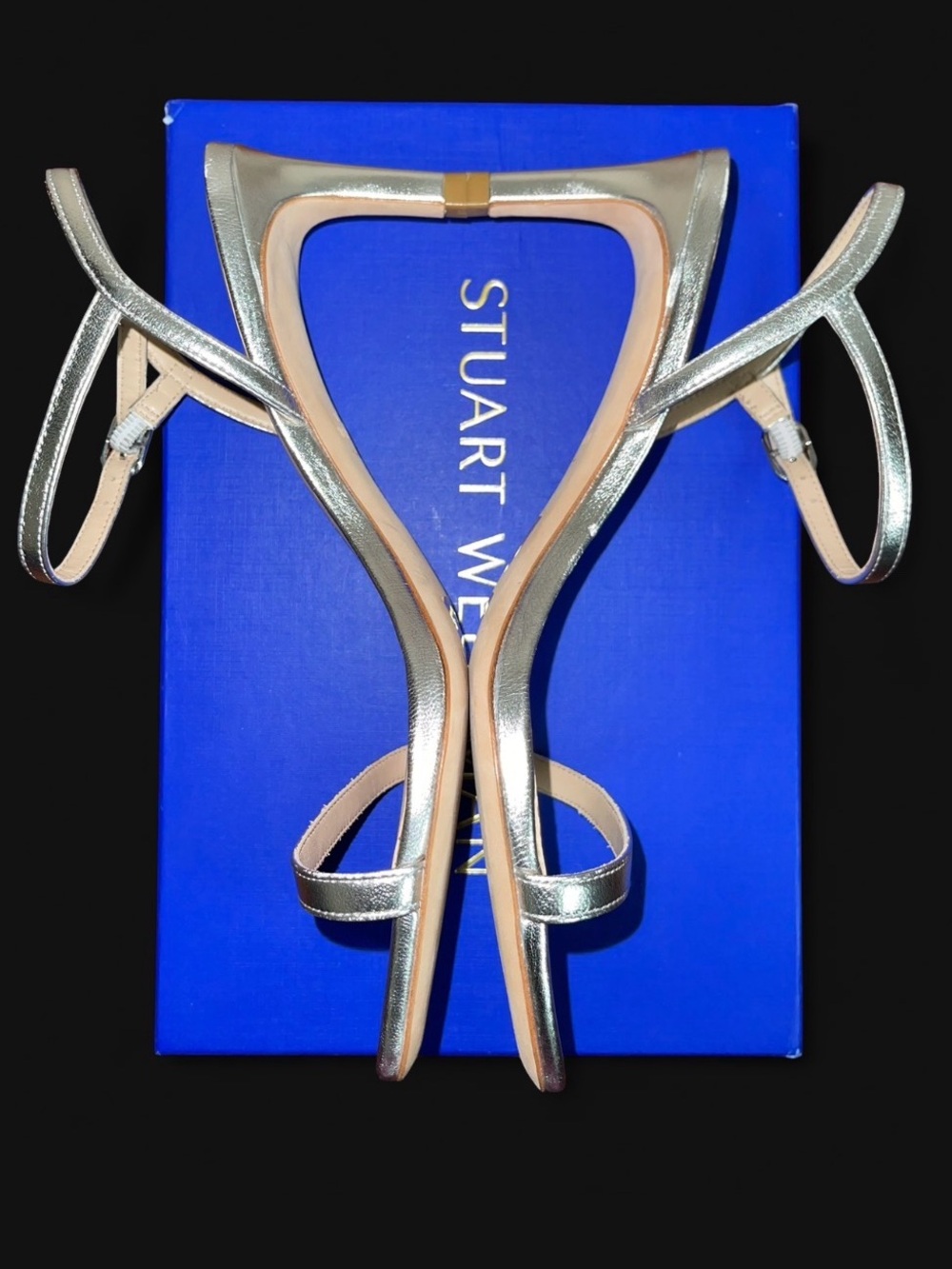 Stuart Weitzman Dancer Metallic Leather Stilletto Sandal - Picture 5 of 13